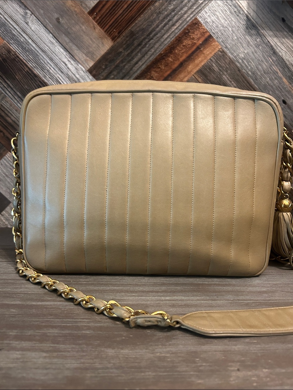 Vintage Chanel Mademoiselle Vertical Quilted Shoulder Bag - Picture 2 of 10
